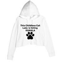 This Childless Dog Lady Is Voting Kamala Dog Lovers Crop Fleece Hoodie