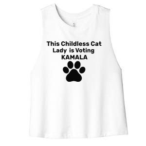 This Childless Dog Lady Is Voting Kamala Dog Lovers Women's Racerback Cropped Tank