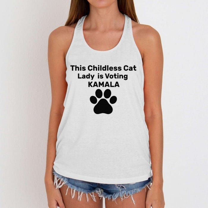 This Childless Dog Lady Is Voting Kamala Dog Lovers Women's Knotted Racerback Tank