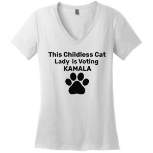 This Childless Dog Lady Is Voting Kamala Dog Lovers Women's V-Neck T-Shirt