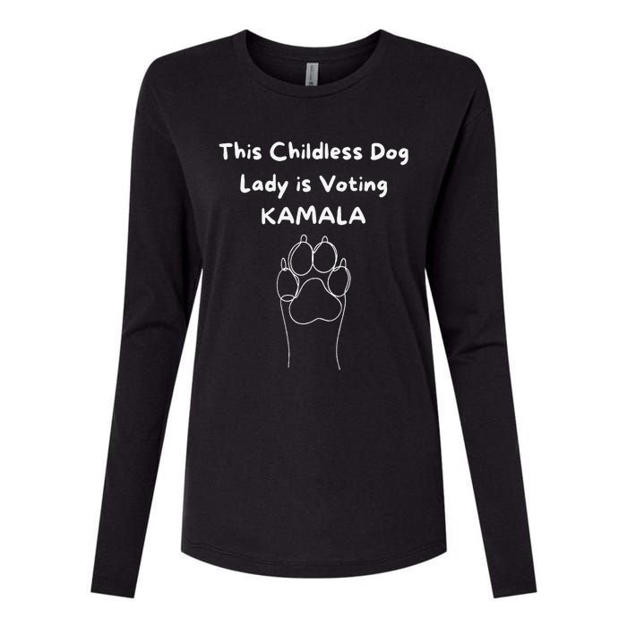 This Childless Dog Lady Is Voting Kamala Dog Lovers Womens Cotton Relaxed Long Sleeve T-Shirt