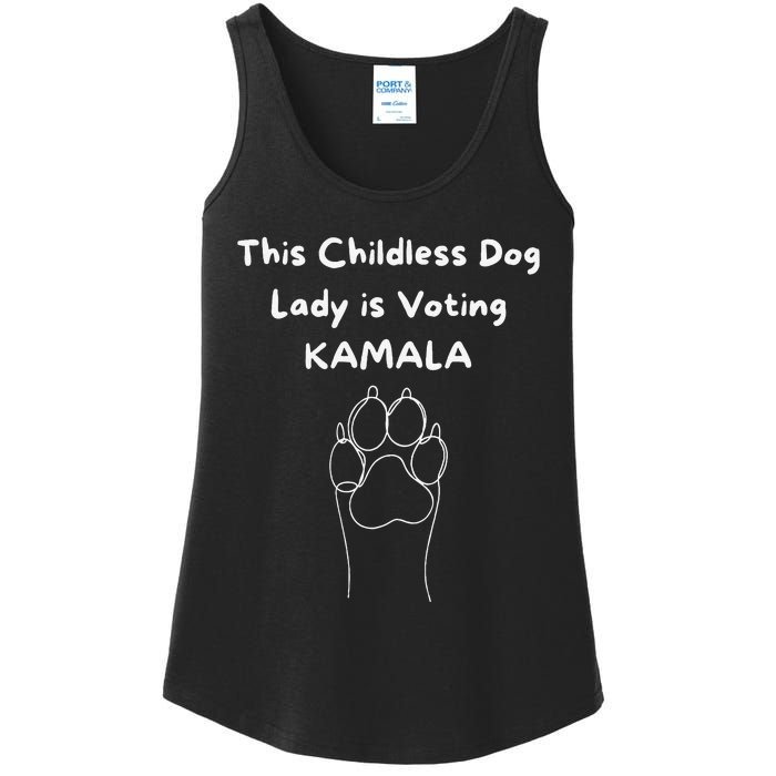 This Childless Dog Lady Is Voting Kamala Dog Lovers Ladies Essential Tank