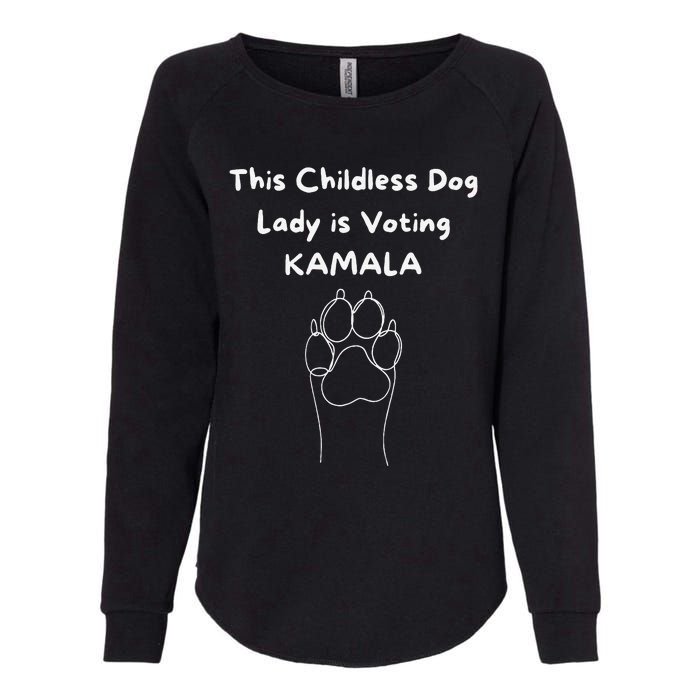 This Childless Dog Lady Is Voting Kamala Dog Lovers Womens California Wash Sweatshirt