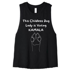 This Childless Dog Lady Is Voting Kamala Dog Lovers Women's Racerback Cropped Tank