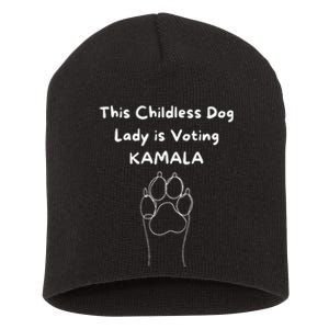 This Childless Dog Lady Is Voting Kamala Dog Lovers Short Acrylic Beanie