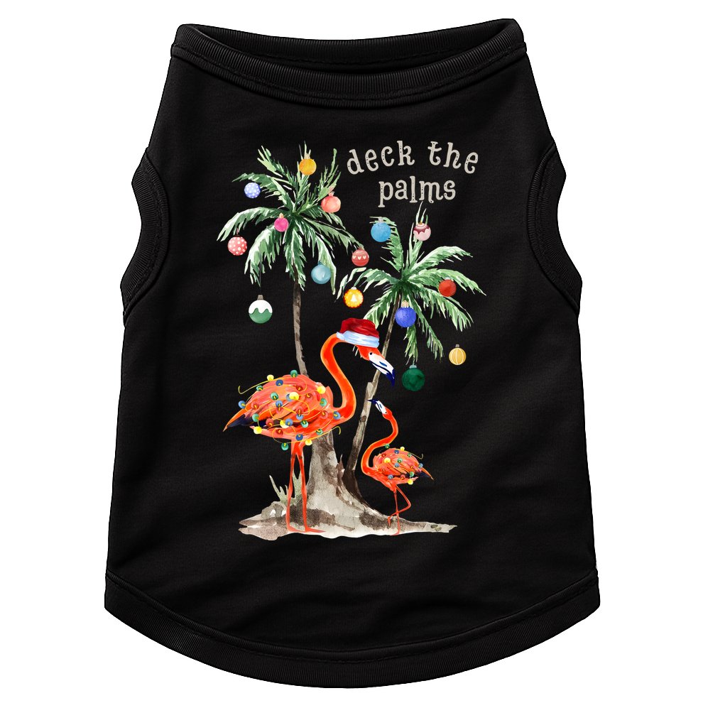 Tropical Christmas Deck The Palms Holiday Flamingo Doggie Tank