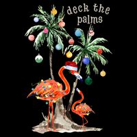 Tropical Christmas Deck The Palms Holiday Flamingo 16 in Basic Backpack
