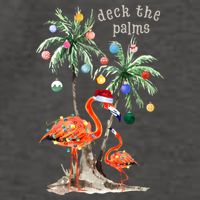 Tropical Christmas Deck The Palms Holiday Flamingo Vector Backpack