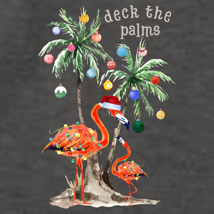 Tropical Christmas Deck The Palms Holiday Flamingo Vector Backpack