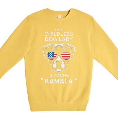 This Childless Dog Lady Is Voting Kamala Harris 2024 Gift Premium Crewneck Sweatshirt