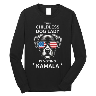 This Childless Dog Lady Is Voting Kamala Harris 2024 Gift Long Sleeve Shirt