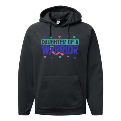 Thyroid Cancer Daughter Thyroid Disease Awareness Warrior Performance Fleece Hoodie