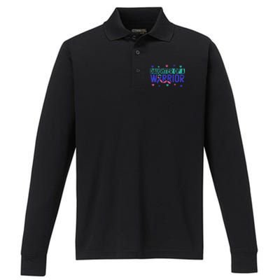 Thyroid Cancer Daughter Thyroid Disease Awareness Warrior Performance Long Sleeve Polo