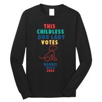 This Childless Dog Lady Votes Kamala Harris Walz 2024 Long Sleeve Shirt