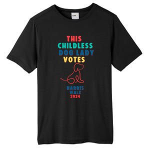 This Childless Dog Lady Votes Kamala Harris Walz 2024 Tall Fusion ChromaSoft Performance T-Shirt