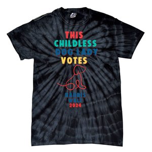 This Childless Dog Lady Votes Kamala Harris Walz 2024 Tie-Dye T-Shirt