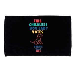 This Childless Dog Lady Votes Kamala Harris Walz 2024 Microfiber Hand Towel