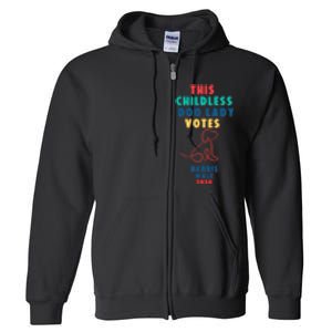 This Childless Dog Lady Votes Kamala Harris Walz 2024 Full Zip Hoodie