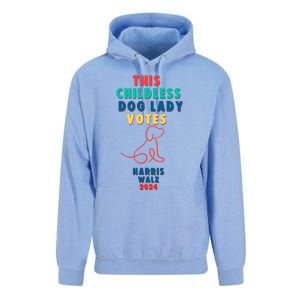 This Childless Dog Lady Votes Kamala Harris Walz 2024 Unisex Surf Hoodie