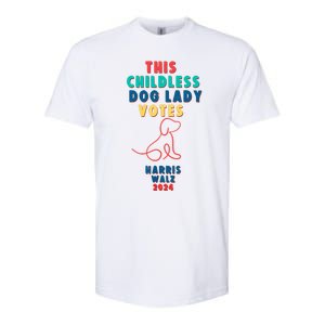 This Childless Dog Lady Votes Kamala Harris Walz 2024 Softstyle CVC T-Shirt