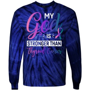 Thyroid Cancer Design Tie-Dye Long Sleeve Shirt