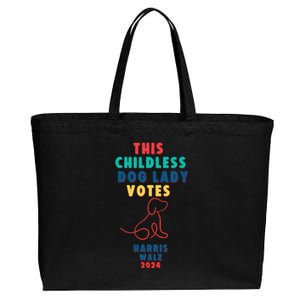 This Childless Dog Lady Votes Kamala Harris Walz Cotton Canvas Jumbo Tote