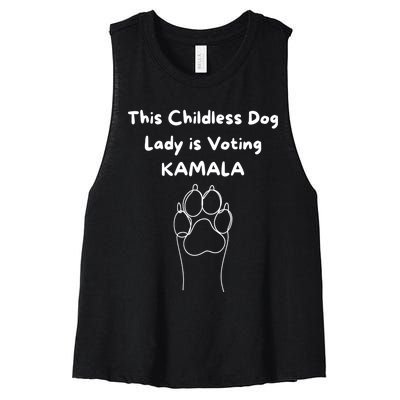 This Childless Dog Lady Is Voting Kamala Dog Lovers Women's Racerback Cropped Tank