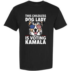 This Childless Dog Lady Is Voting Kamalaharris 2024 Garment-Dyed Heavyweight T-Shirt