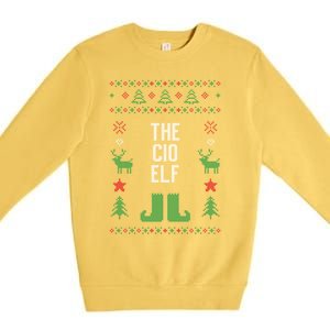 The Cio Elf Ugly Christmas Style Winter Holiday Party Gift Premium Crewneck Sweatshirt