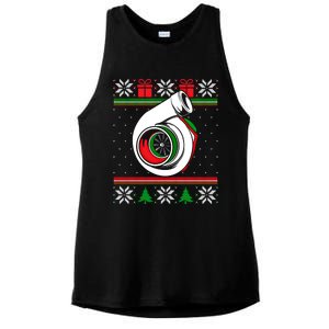 Turbo Car Enthusiast Ugly Christmas Mechanic Racing Drifting Gift Ladies PosiCharge Tri-Blend Wicking Tank