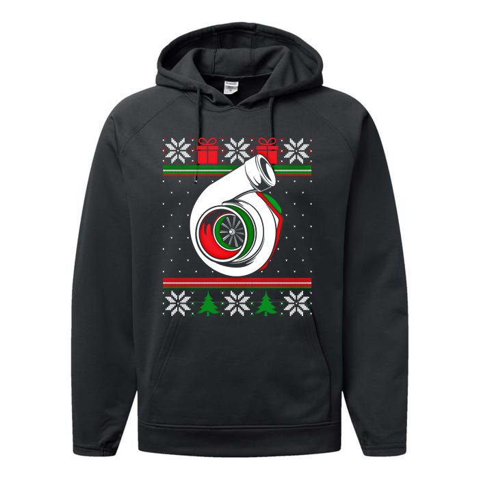 Turbo Car Enthusiast Ugly Christmas Mechanic Racing Drifting Gift Performance Fleece Hoodie