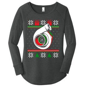 Turbo Car Enthusiast Ugly Christmas Mechanic Racing Drifting Gift Women's Perfect Tri Tunic Long Sleeve Shirt