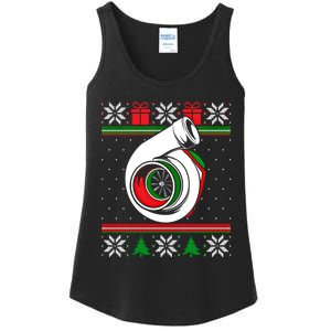 Turbo Car Enthusiast Ugly Christmas Mechanic Racing Drifting Gift Ladies Essential Tank