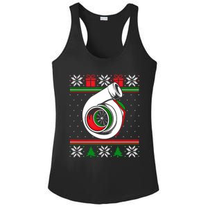 Turbo Car Enthusiast Ugly Christmas Mechanic Racing Drifting Gift Ladies PosiCharge Competitor Racerback Tank