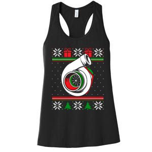 Turbo Car Enthusiast Ugly Christmas Mechanic Racing Drifting Gift Women's Racerback Tank