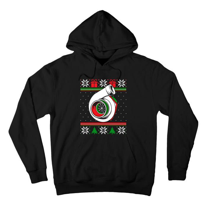 Turbo Car Enthusiast Ugly Christmas Mechanic Racing Drifting Gift Tall Hoodie