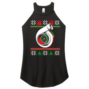 Turbo Car Enthusiast Ugly Christmas Mechanic Racing Drifting Gift Women's Perfect Tri Rocker Tank