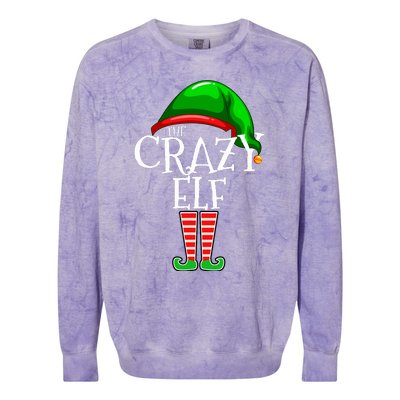 The Crazy Elf Family Matching Group Christmas Gift Funny Colorblast Crewneck Sweatshirt