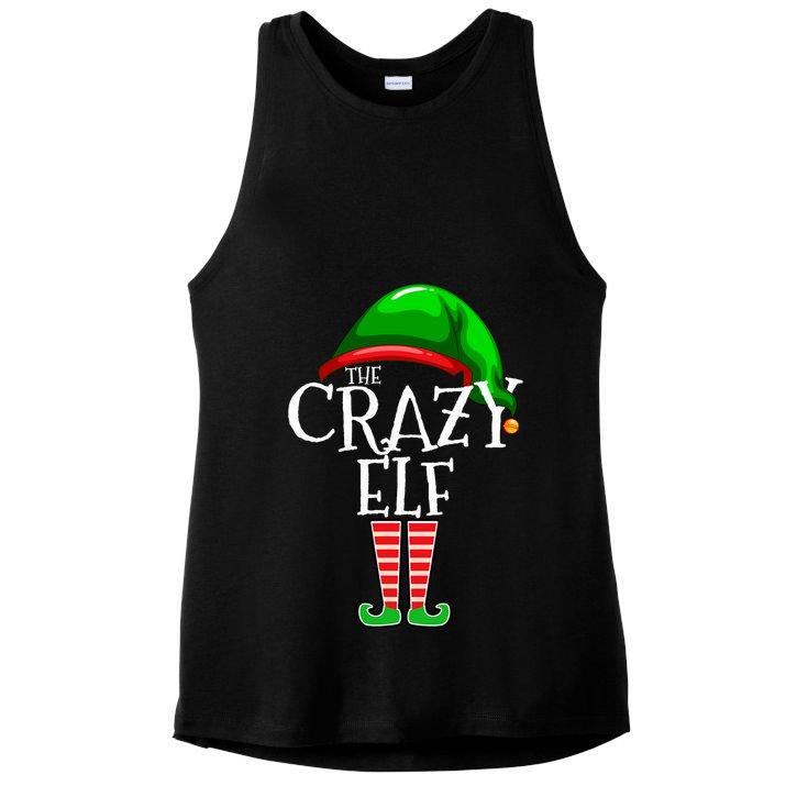The Crazy Elf Family Matching Group Christmas Gift Funny Ladies PosiCharge Tri-Blend Wicking Tank