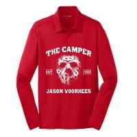 The Camper Est 1980 Jason Scary Horror Night Halloween Silk Touch Performance Long Sleeve Polo