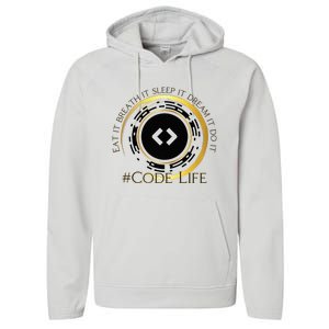 Tech Coder Eat It Breath It Sleep It Dream It Do It Performance Fleece Hoodie