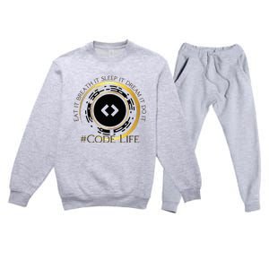 Tech Coder Eat It Breath It Sleep It Dream It Do It Premium Crewneck Sweatsuit Set