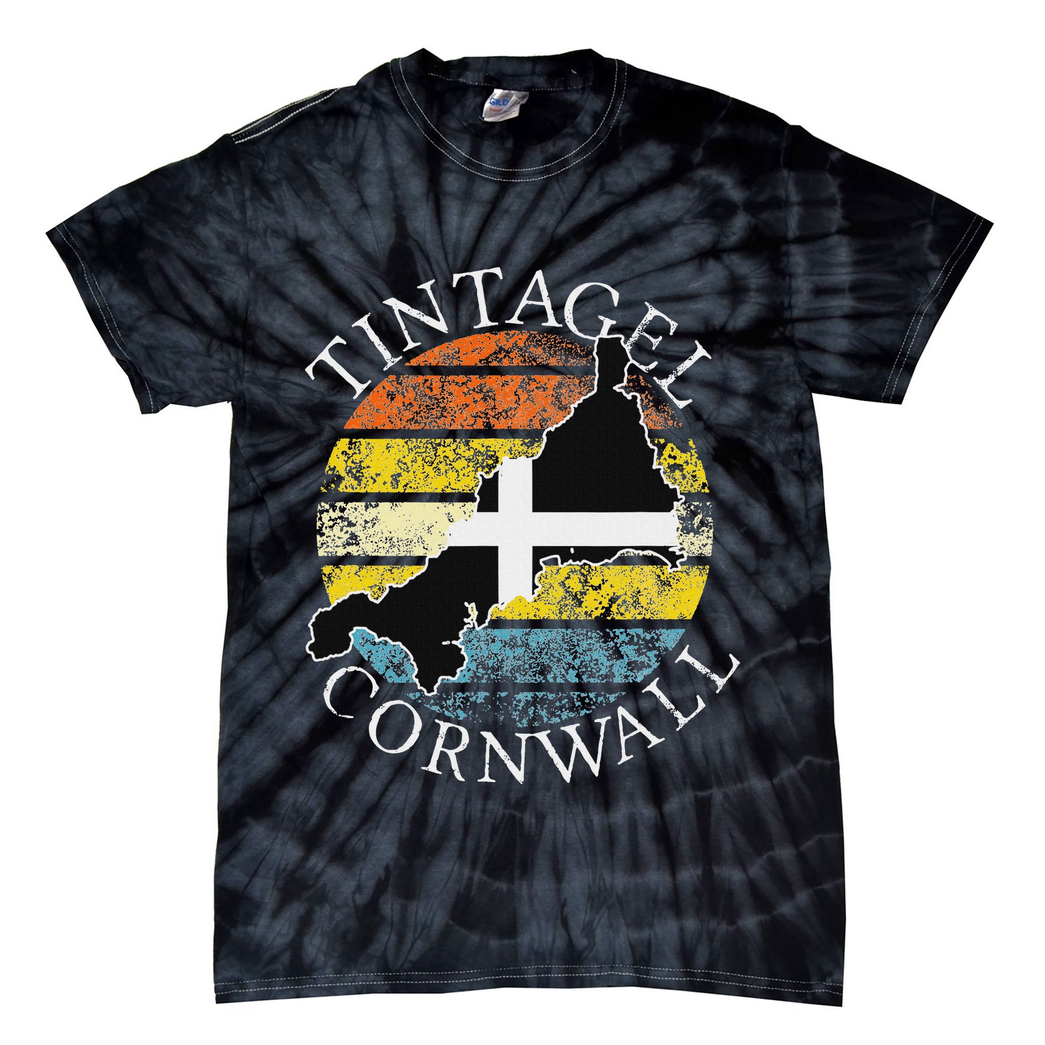 Tintagel, Cornwall England Celtic Design Gift Tie-Dye T-Shirt
