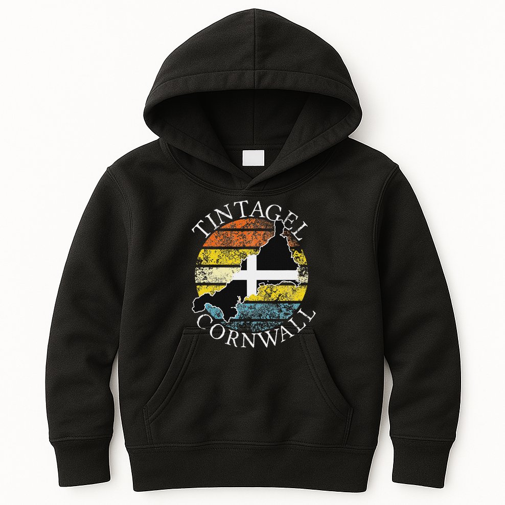 Tintagel, Cornwall England Celtic Design Gift Kids Hoodie