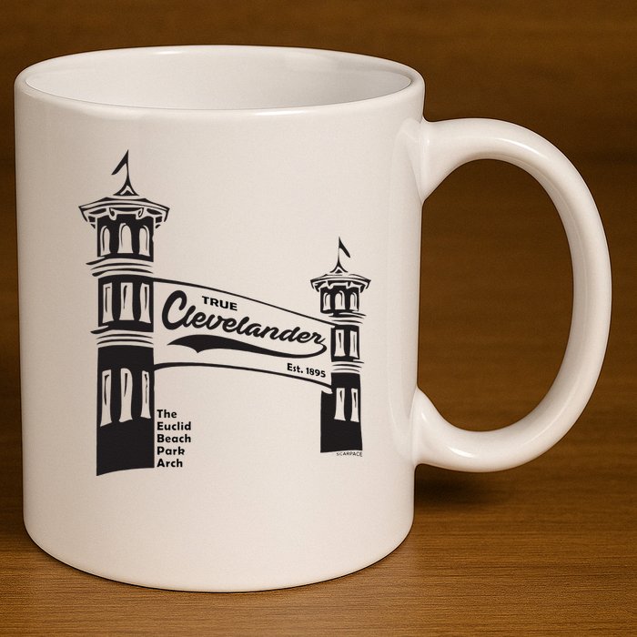 True Clevelander! Euclid Beach Park Arch in Cleveland Ohio 11oz C Handle Ceramic Mug