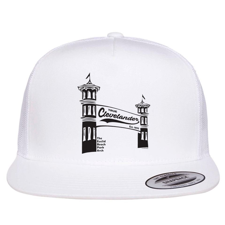 True Clevelander! Euclid Beach Park Arch in Cleveland Ohio Flat Bill Trucker Hat
