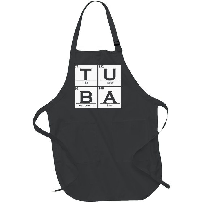 Tuba Chemistry Elements Tubist Jazz Music Tuba Player Full-Length Apron With Pockets