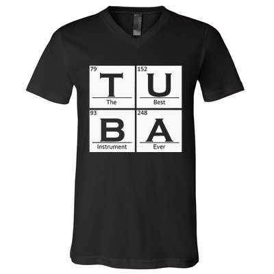 Tuba Chemistry Elements Tubist Jazz Music Tuba Player V-Neck T-Shirt