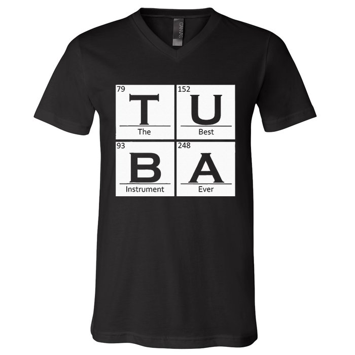 Tuba Chemistry Elements Tubist Jazz Music Tuba Player V-Neck T-Shirt