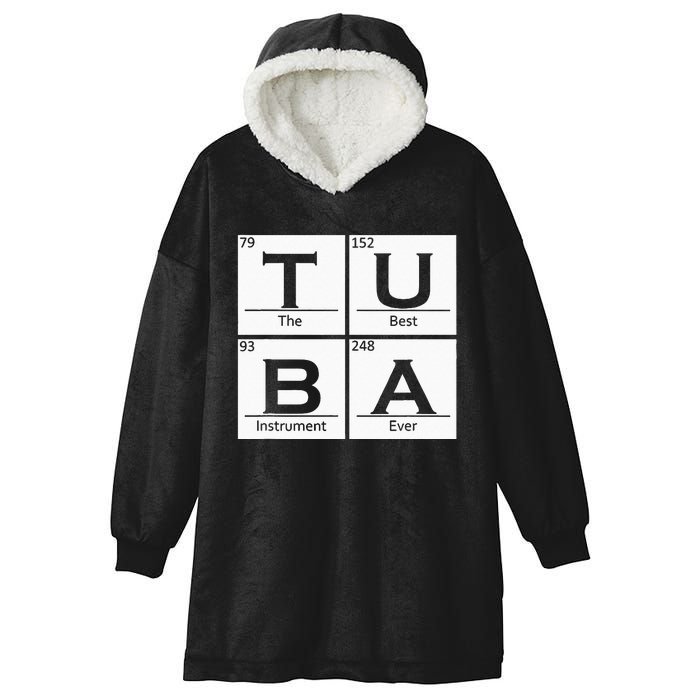 Tuba Chemistry Elements Tubist Jazz Music Tuba Player Hooded Wearable Blanket